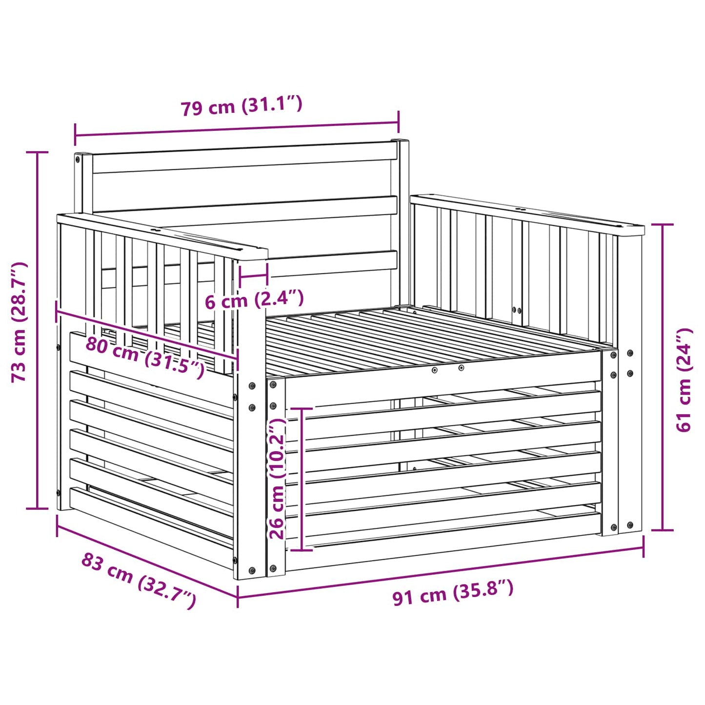 2 pcs Outdoor Sofa Natural