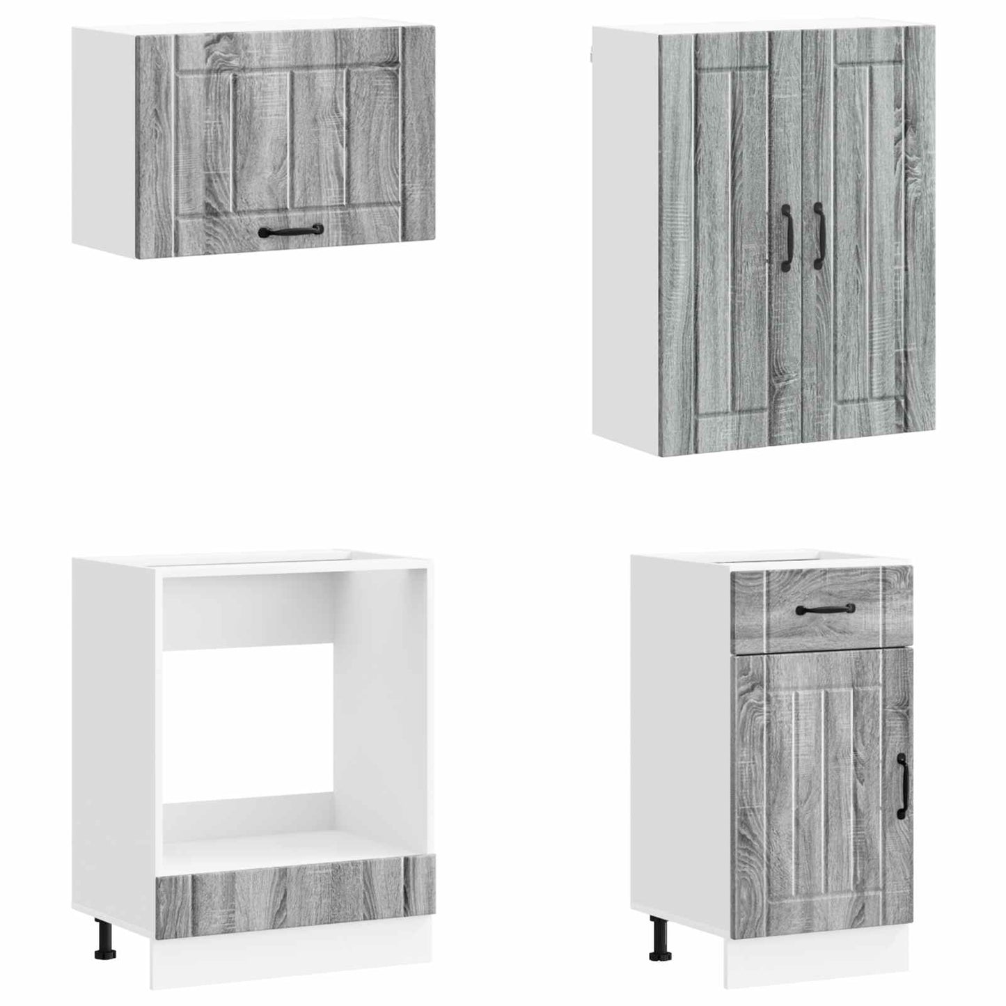 Kitchen Unit LUCCA 8 pcs Grey Sonoma Engineered Wood