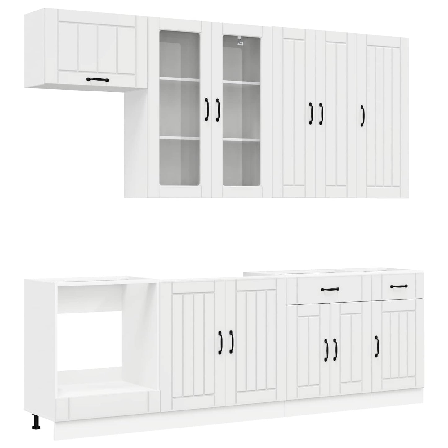 Kitchen Unit LUCCA 8 pcs High Gloss White Engineered Wood