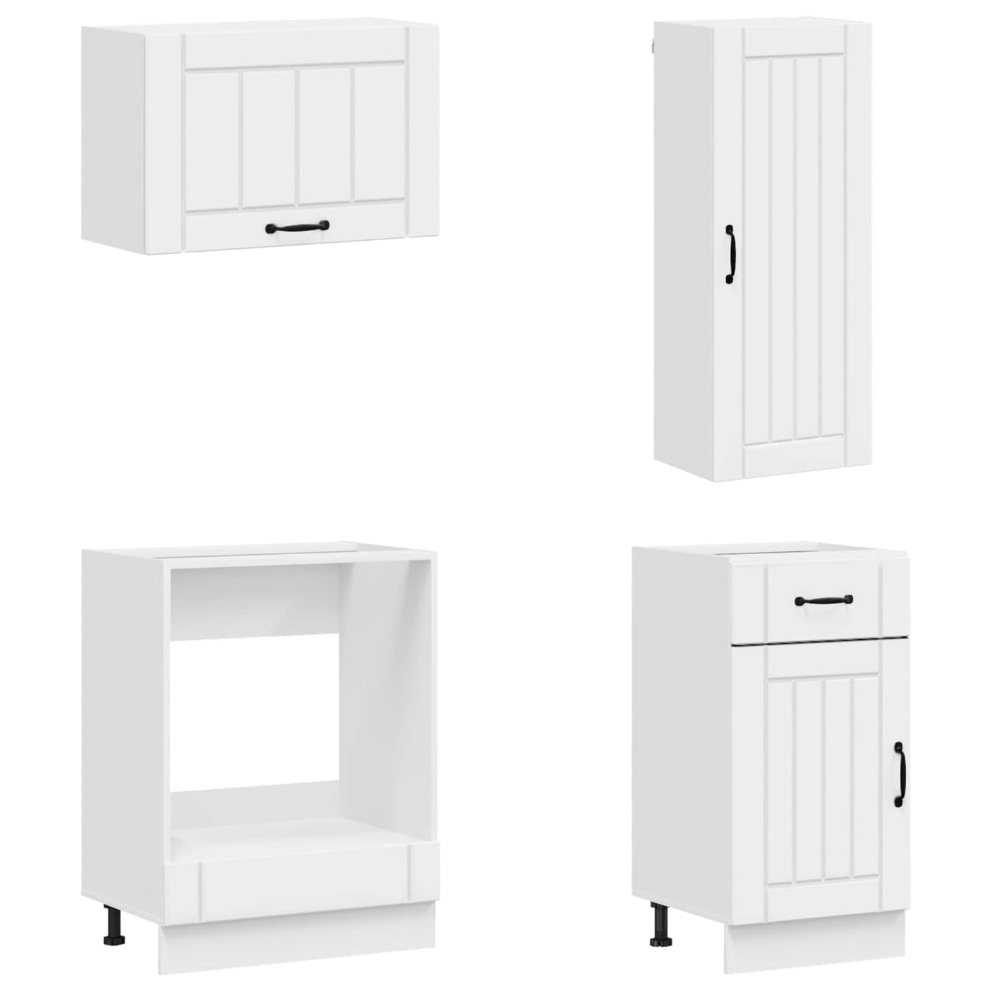 Kitchen Unit LUCCA 8 pcs High Gloss White Engineered Wood