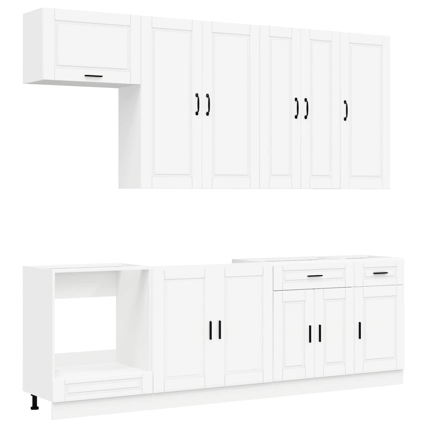 Kitchen Unit PORTO 8 pcs White Engineered Wood