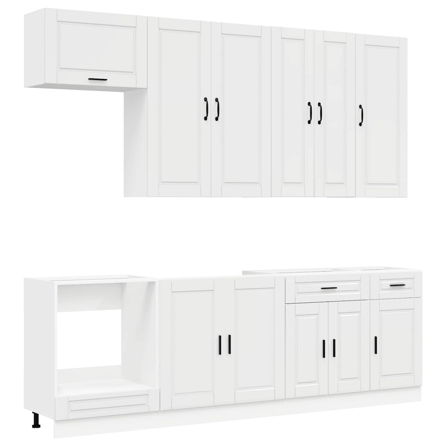 Kitchen Unit PORTO 8 pcs High Gloss White Engineered Wood