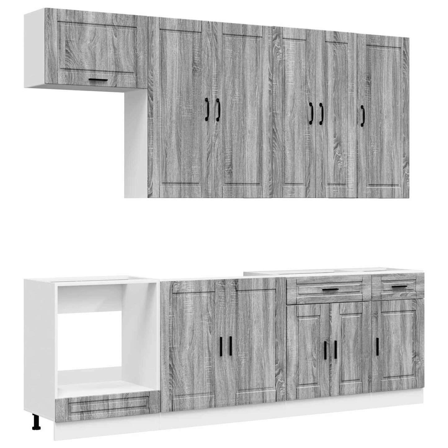 Kitchen Unit PORTO 8 pcs Grey Sonoma Engineered Wood