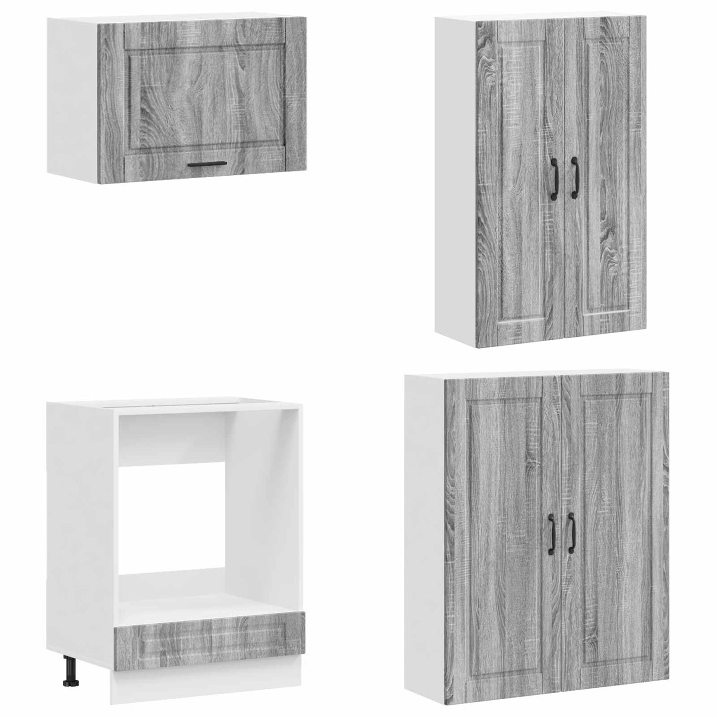 Kitchen Unit PORTO 8 pcs Grey Sonoma Engineered Wood