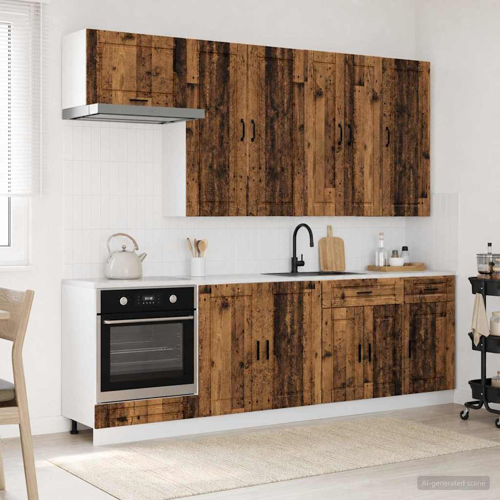 Kitchen Unit PORTO 8 pcs Old Wood Engineered Wood