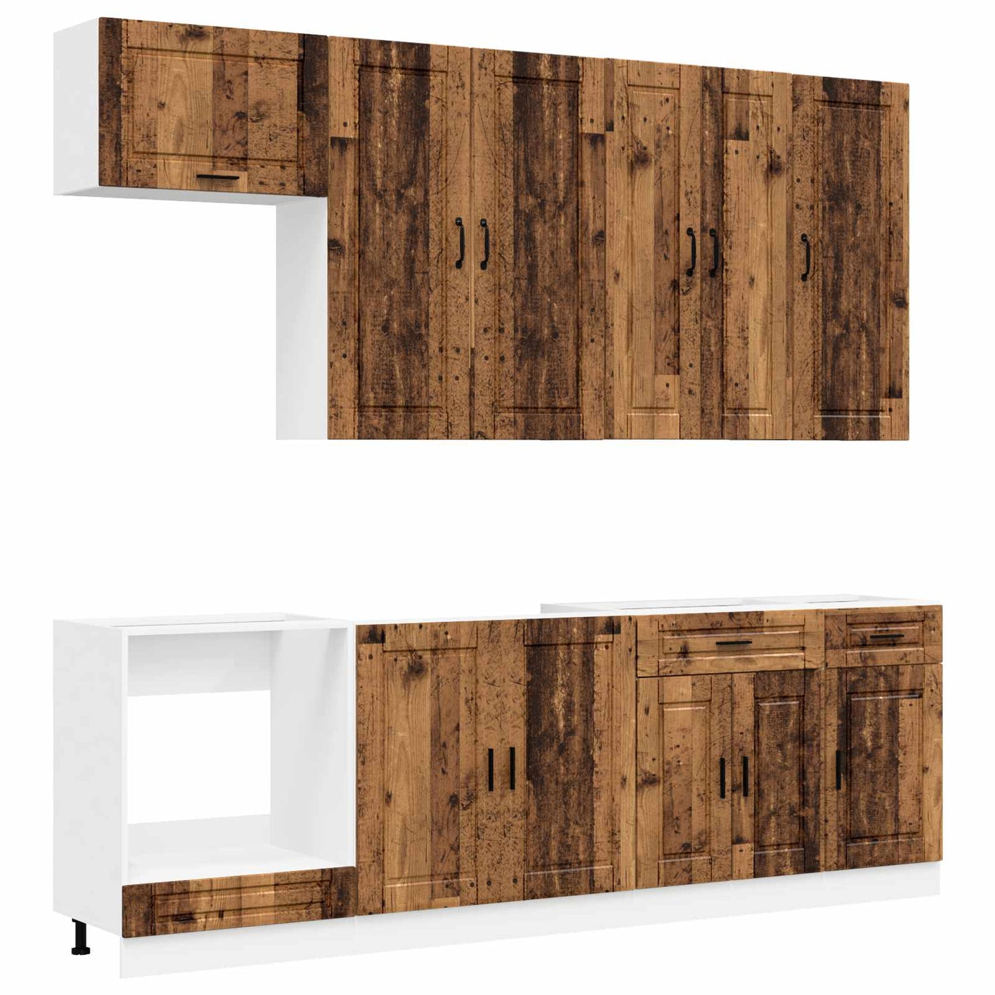 Kitchen Unit PORTO 8 pcs Old Wood Engineered Wood