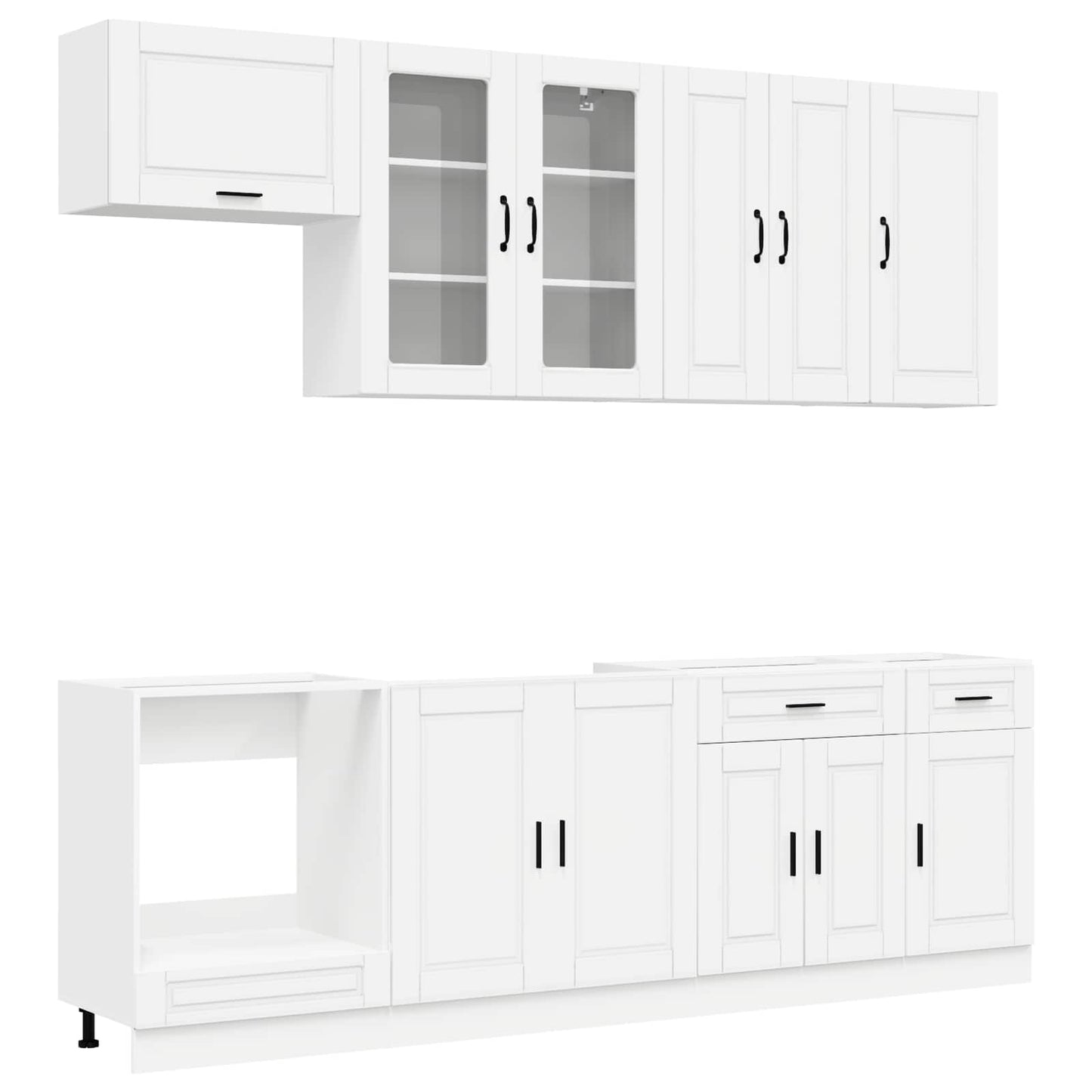 Kitchen Unit PORTO 8 pcs White Engineered Wood