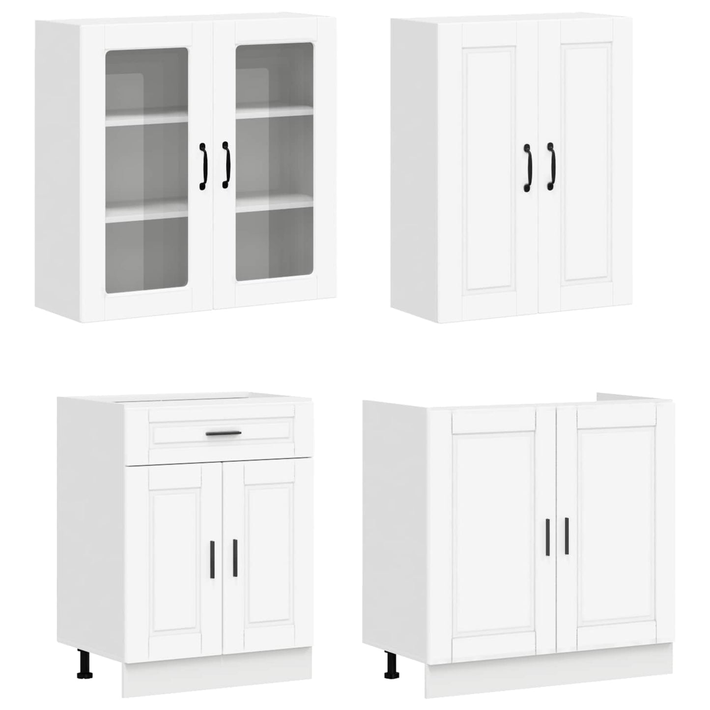 Kitchen Unit PORTO 8 pcs White Engineered Wood