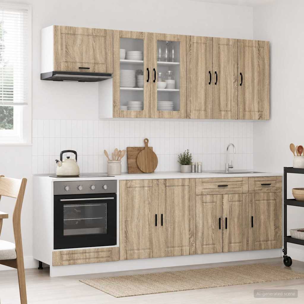 Kitchen Unit PORTO 8 pcs Sonoma Oak Engineered Wood