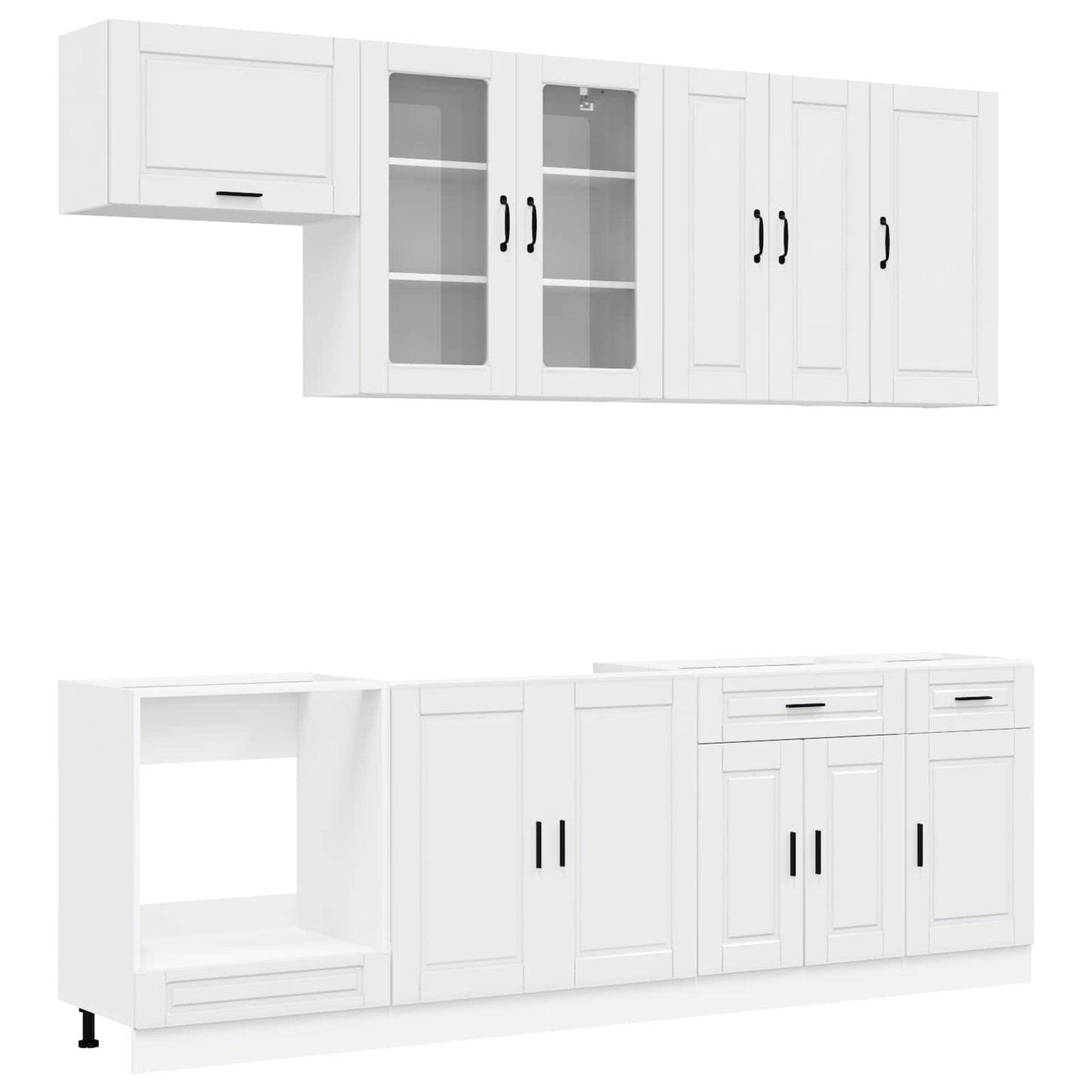 Kitchen Unit PORTO 8 pcs High Gloss White Engineered Wood