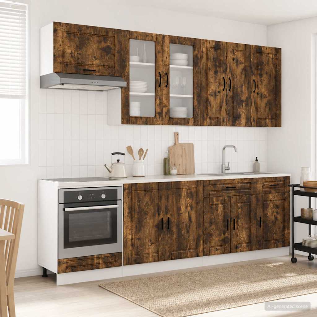 Kitchen Unit PORTO 8 pcs Smoked Oak Engineered Wood