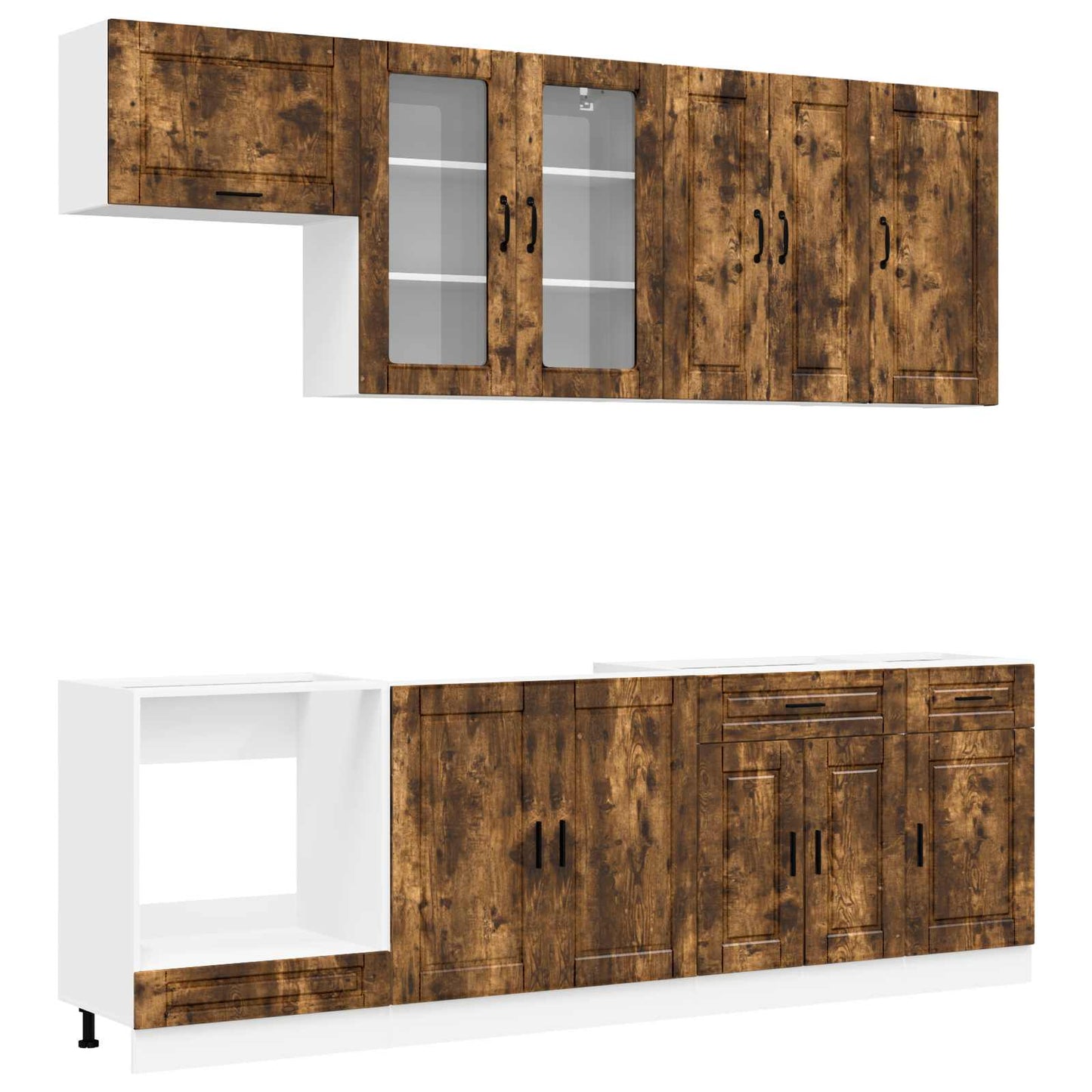 Kitchen Unit PORTO 8 pcs Smoked Oak Engineered Wood
