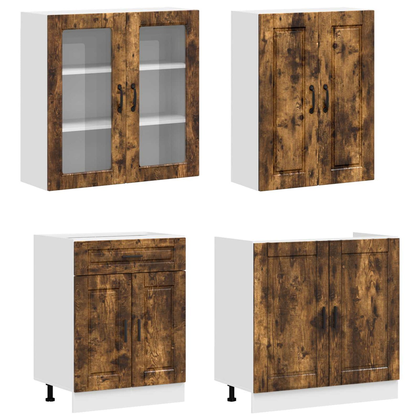 Kitchen Unit PORTO 8 pcs Smoked Oak Engineered Wood