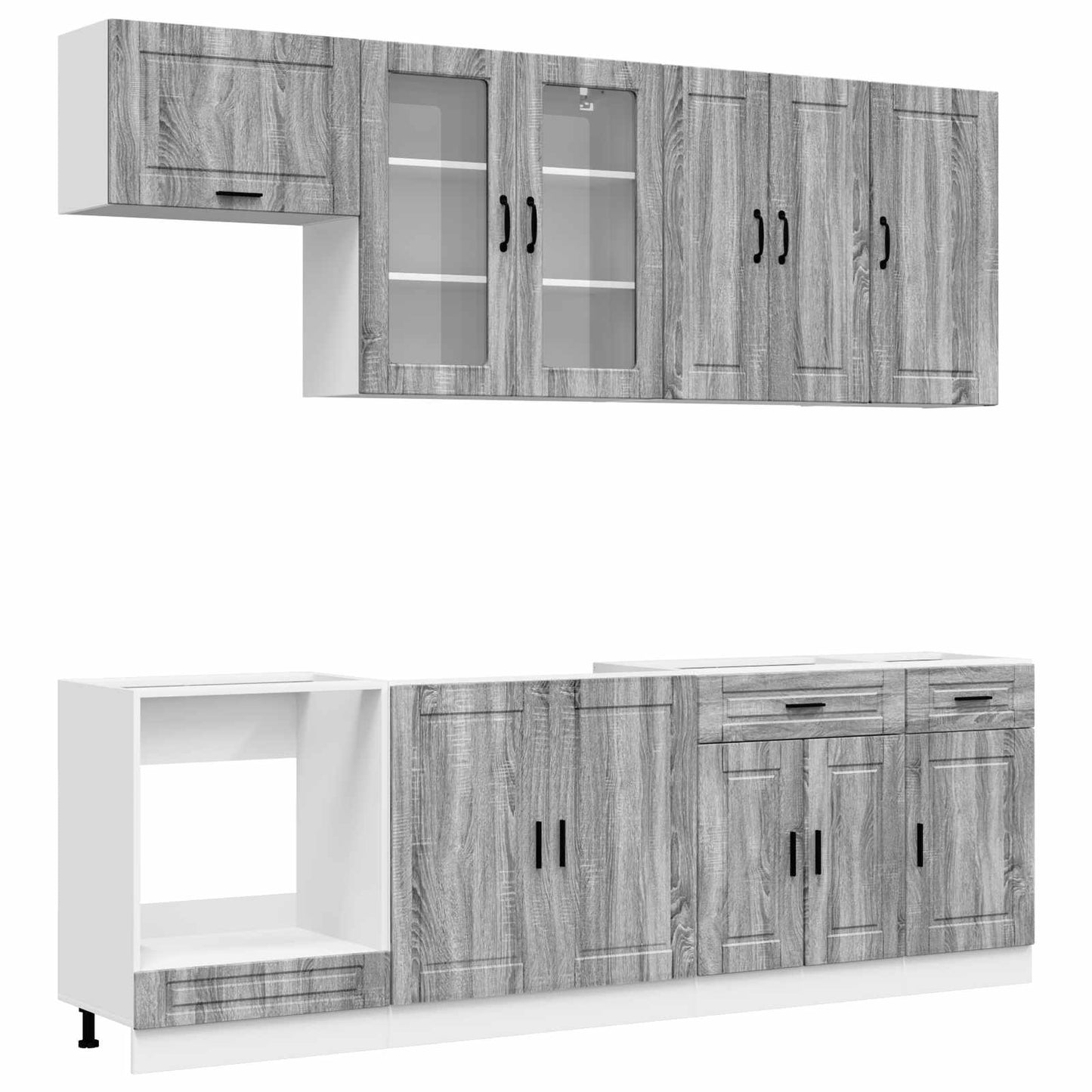 Kitchen Unit PORTO 8 pcs Grey Sonoma Engineered Wood