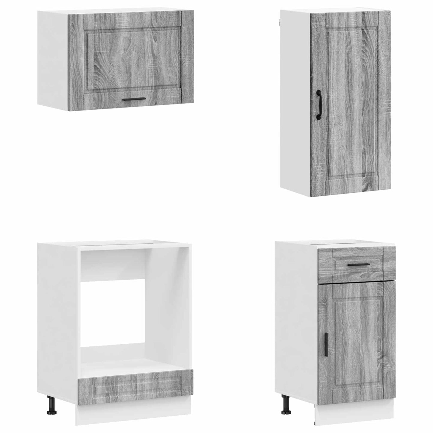 Kitchen Unit PORTO 8 pcs Grey Sonoma Engineered Wood