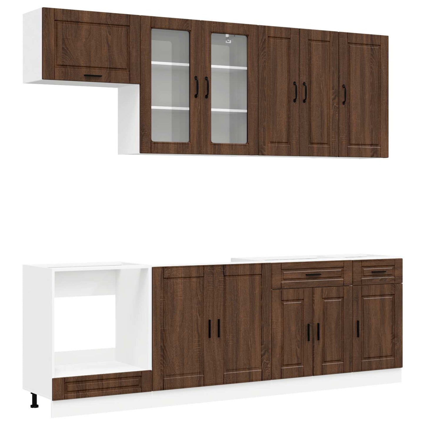 Kitchen Unit PORTO 8 pcs Brown Oak Engineered Wood