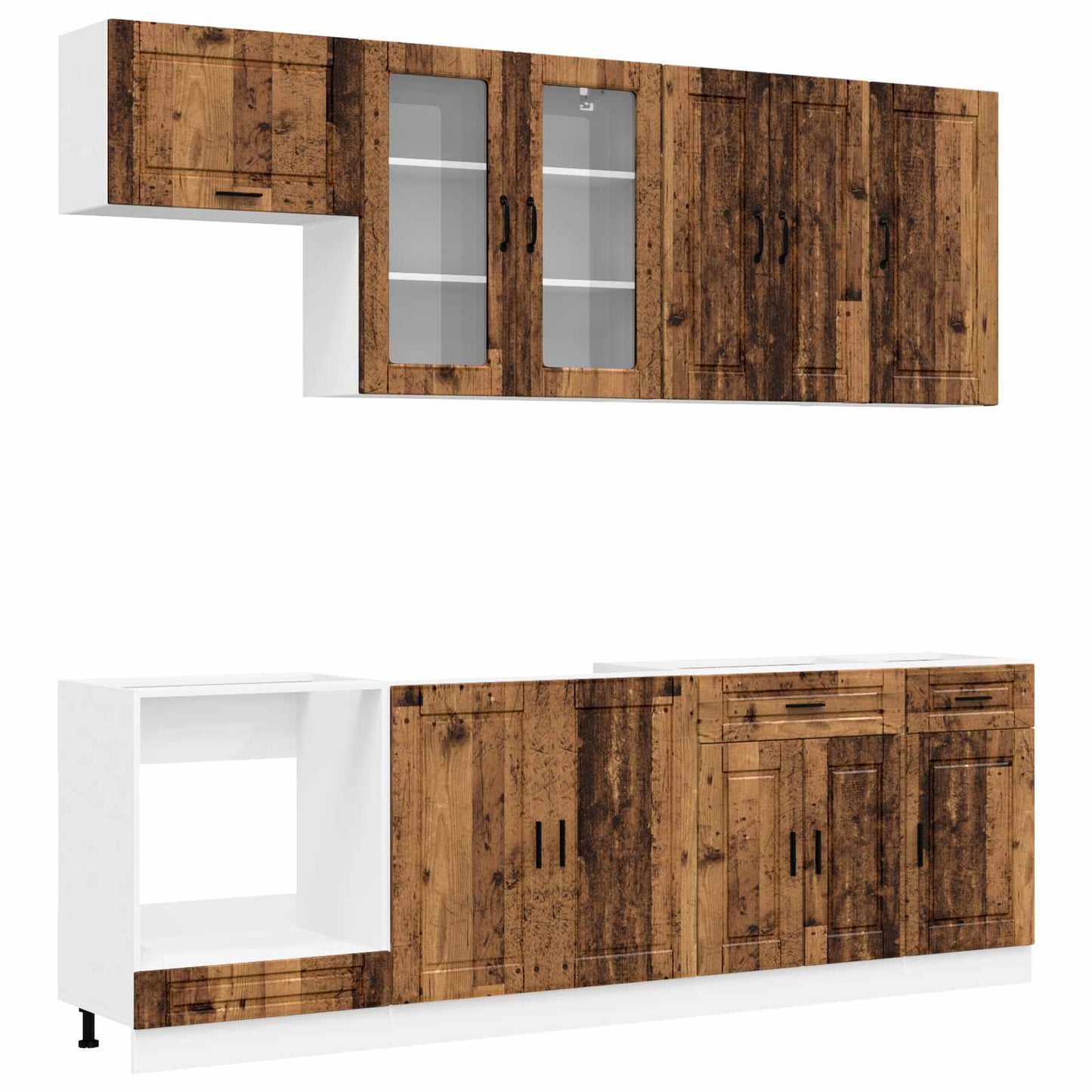 Kitchen Unit PORTO 8 pcs Old Wood Engineered Wood