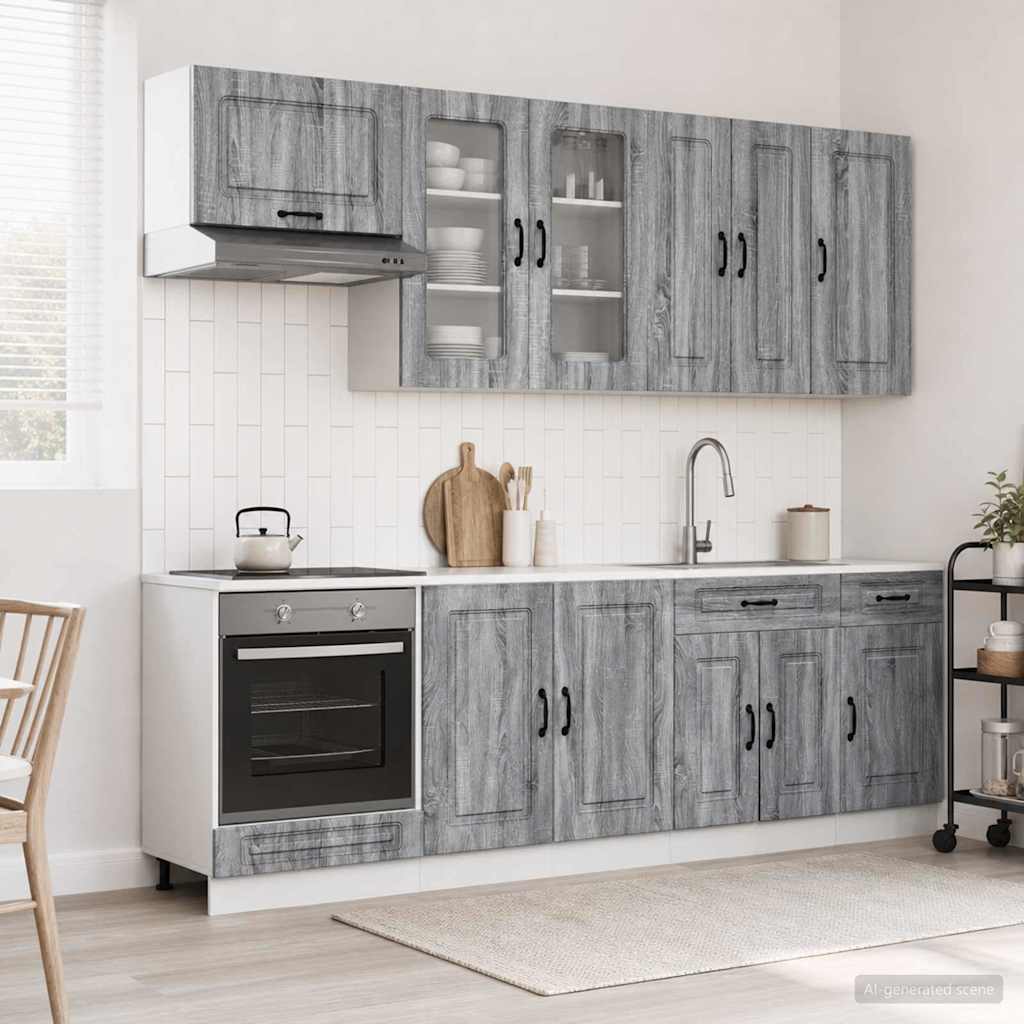 Kitchen Unit KALMAR 8 pcs Grey Sonoma Engineered Wood