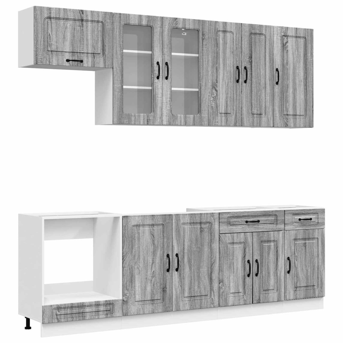 Kitchen Unit KALMAR 8 pcs Grey Sonoma Engineered Wood