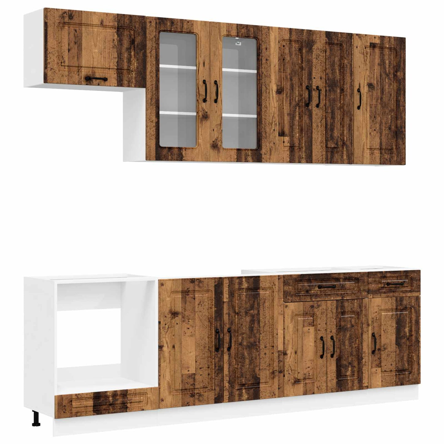 Kitchen Unit KALMAR 8 pcs Old Wood Engineered Wood