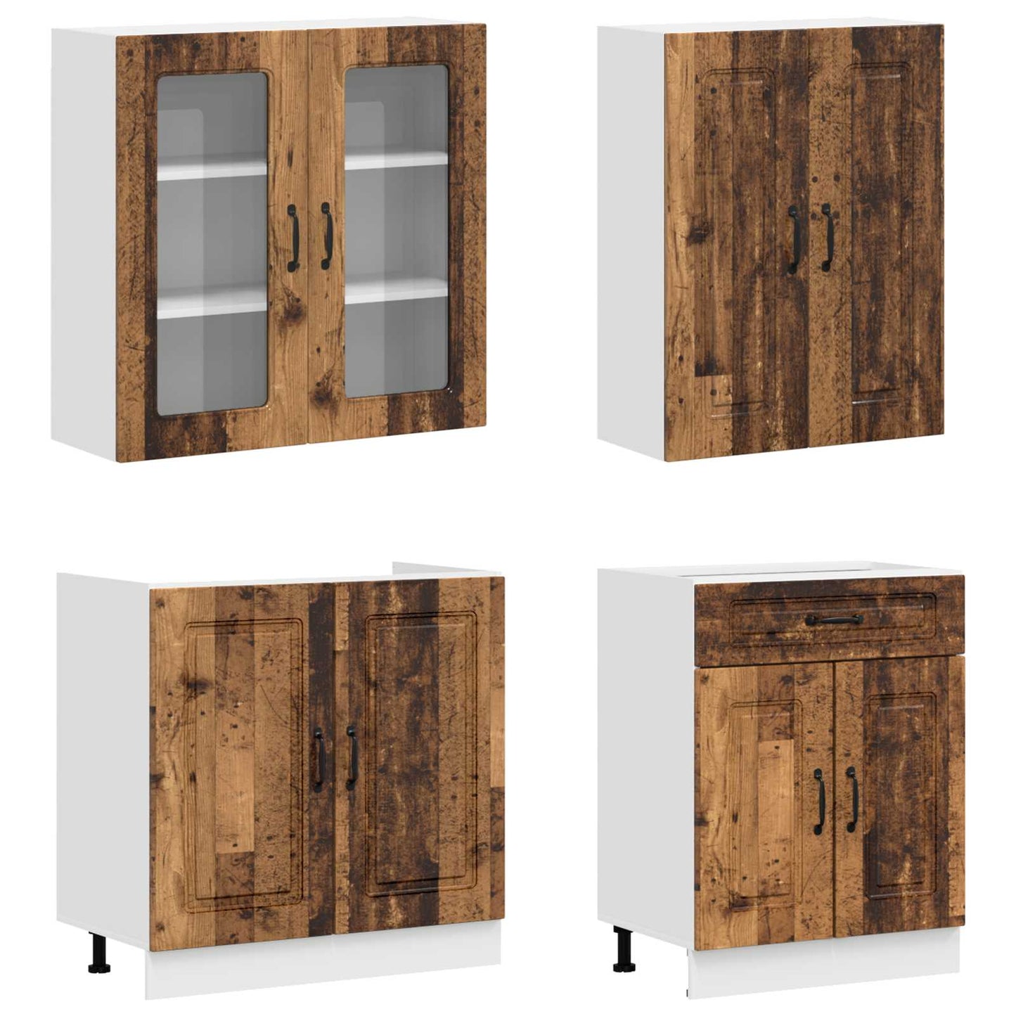 Kitchen Unit KALMAR 8 pcs Old Wood Engineered Wood