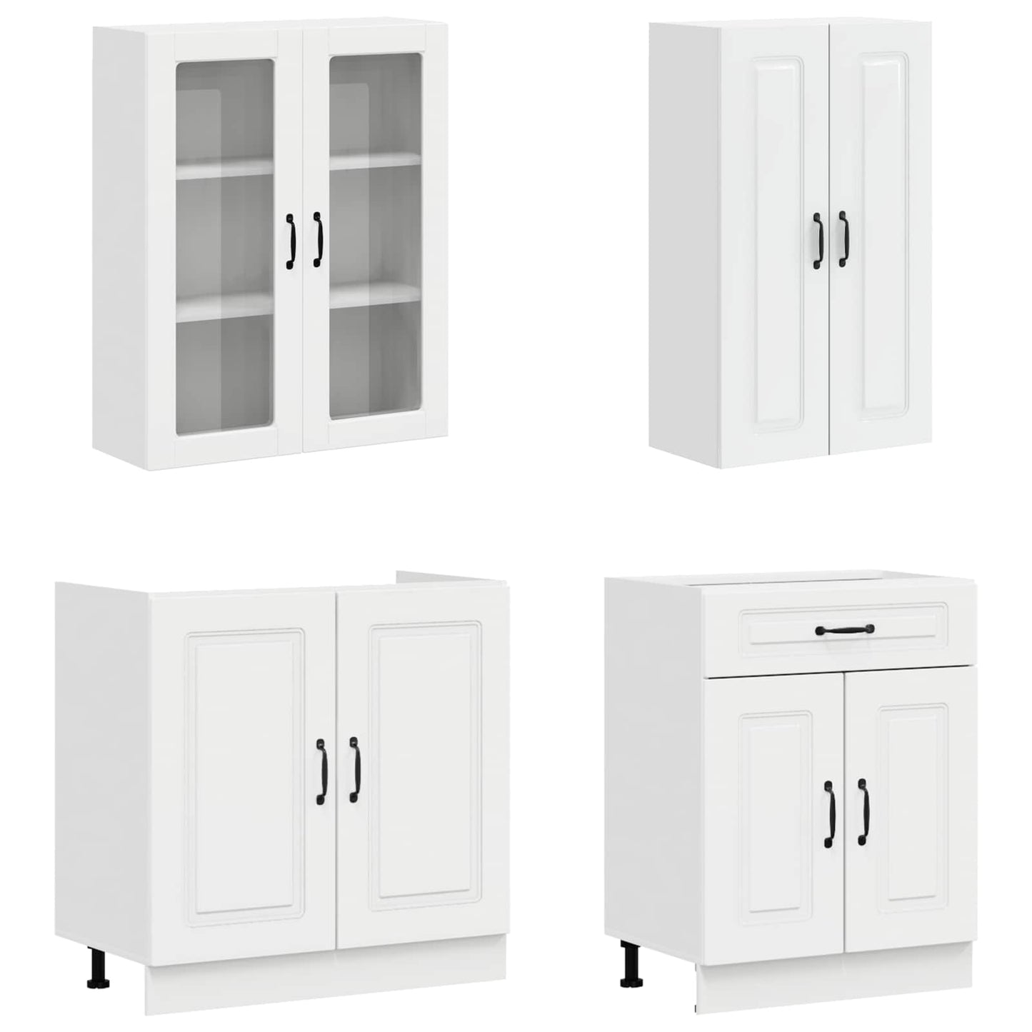 Kitchen Unit KALMAR 8 pcs High Gloss White Engineered Wood