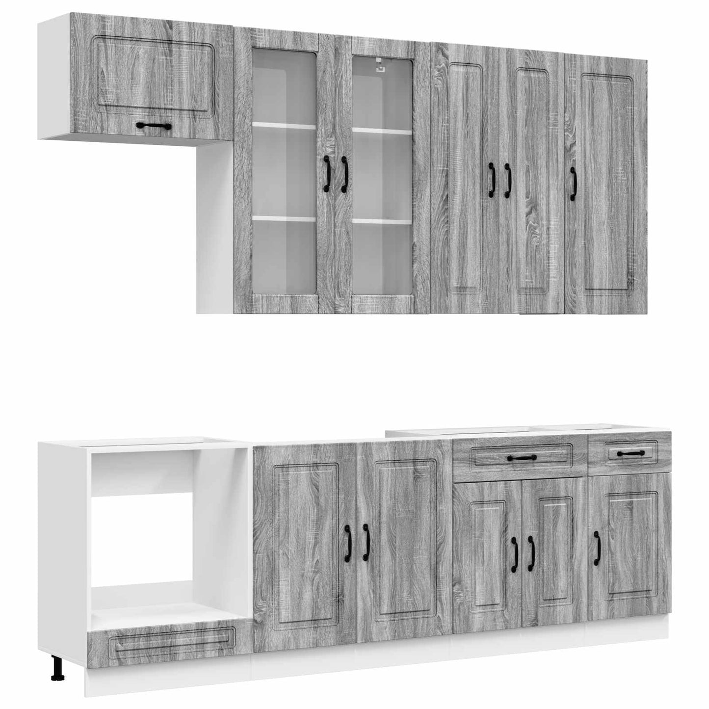 Kitchen Unit KALMAR 8 pcs Grey Sonoma Engineered Wood