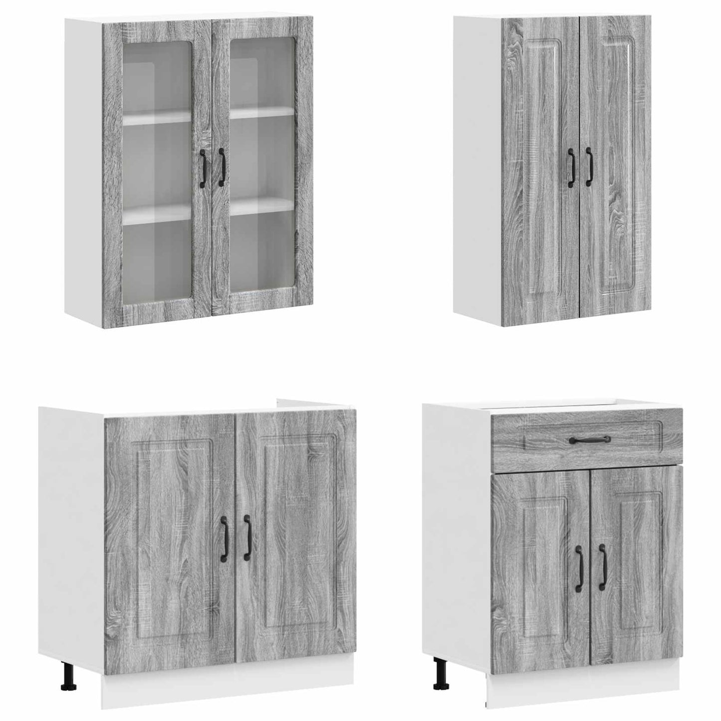Kitchen Unit KALMAR 8 pcs Grey Sonoma Engineered Wood