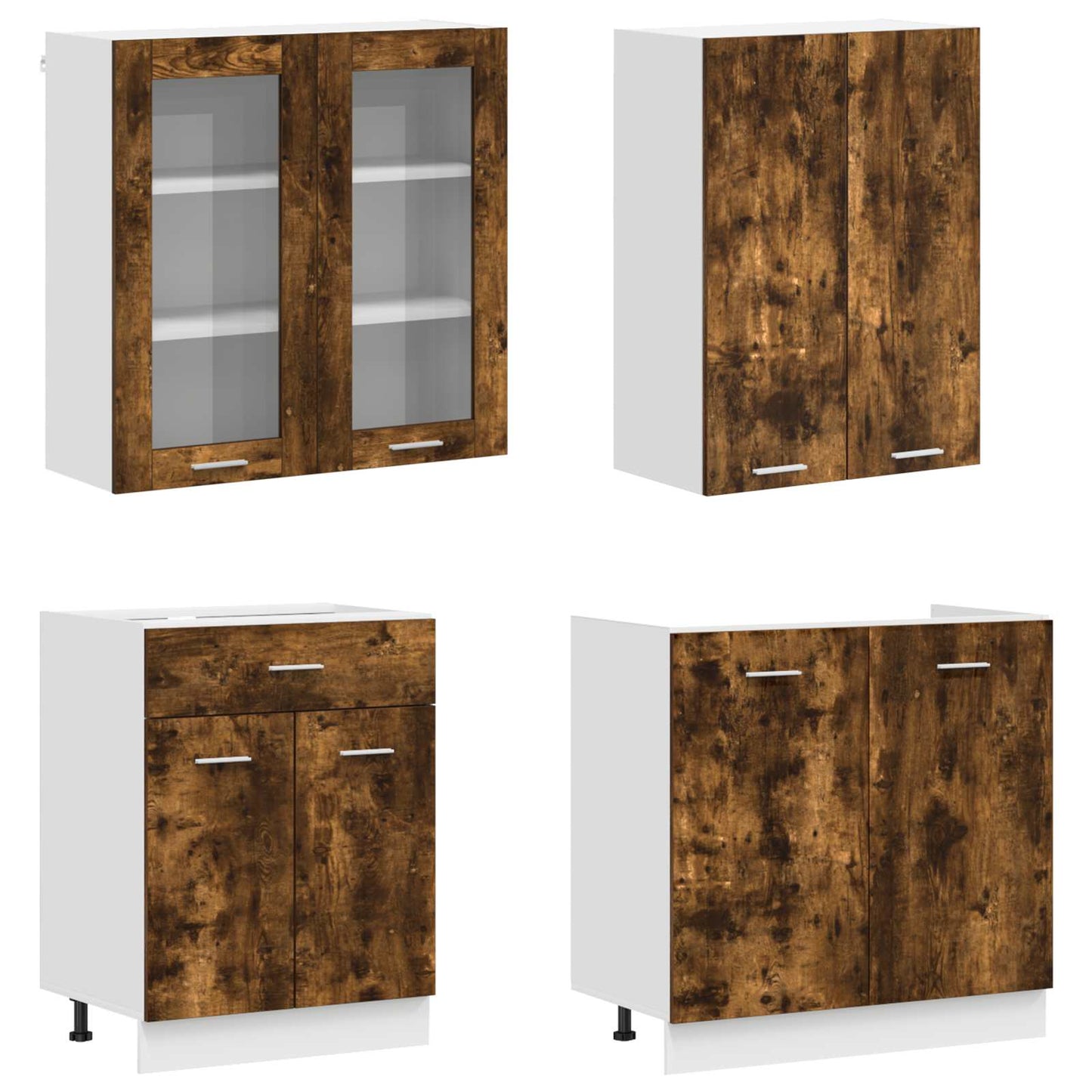 Kitchen Unit LYON 8 pcs Smoked Oak Engineered Wood