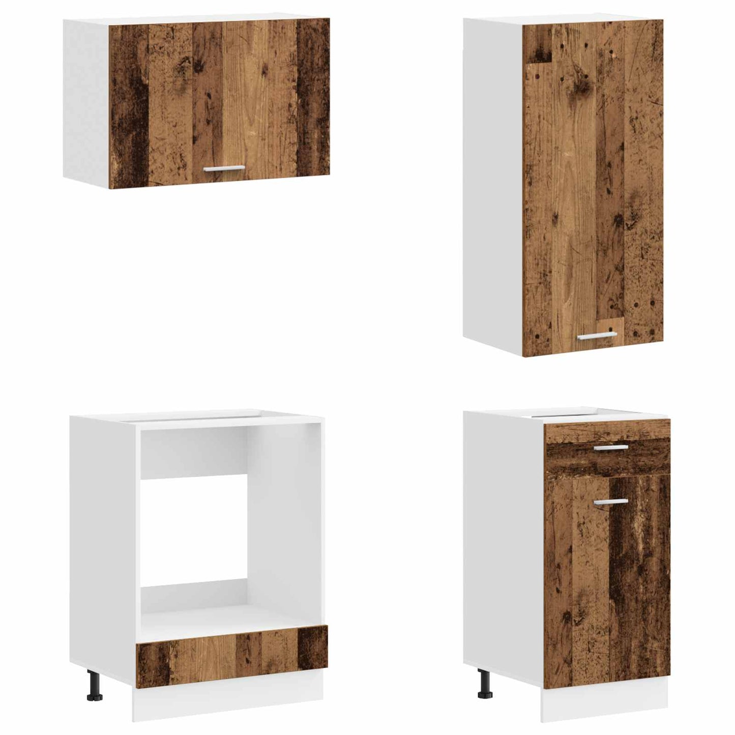 Kitchen Unit LYON 8 pcs Old Wood Engineered Wood
