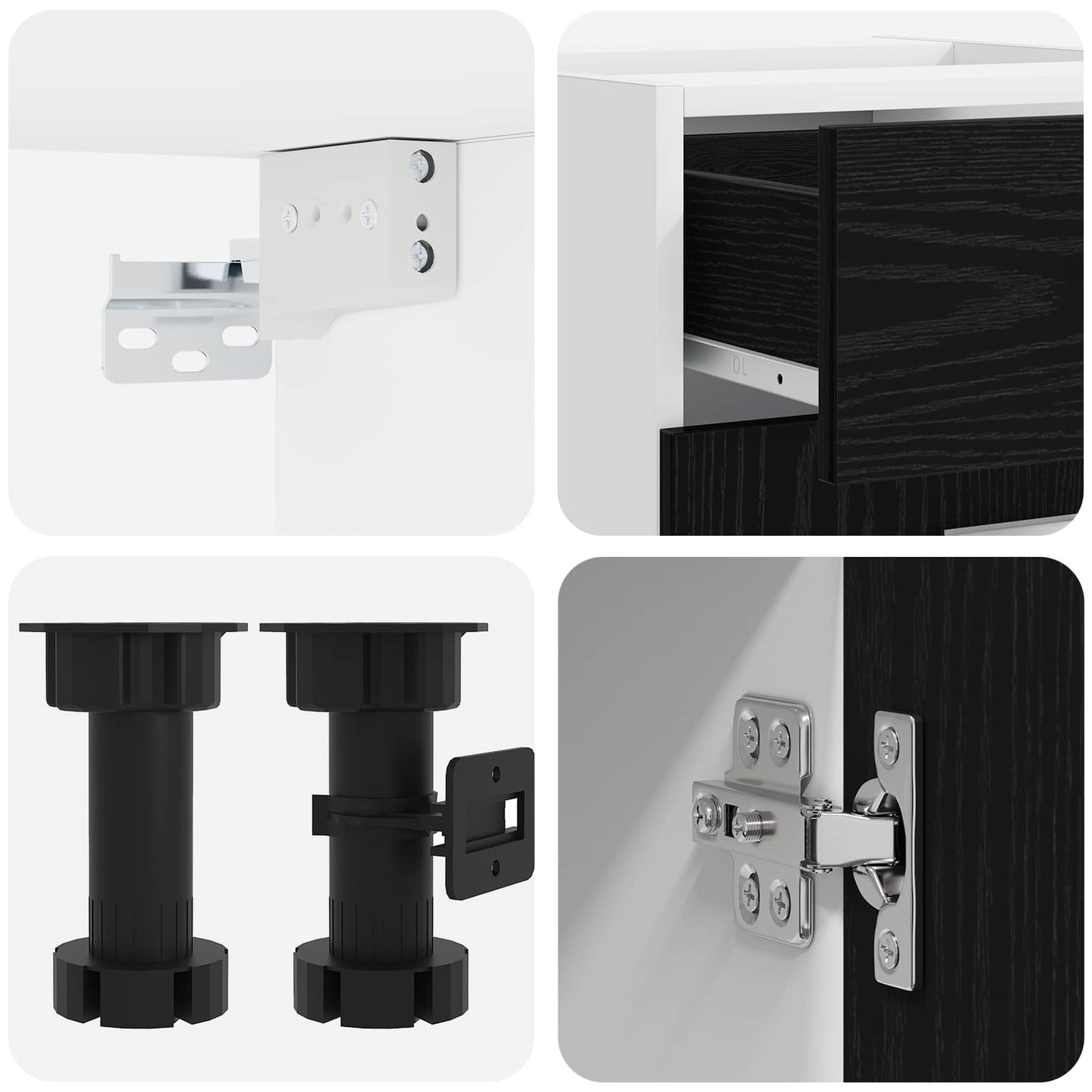 Kitchen Unit LYON 8 pcs Black Oak Engineered Wood
