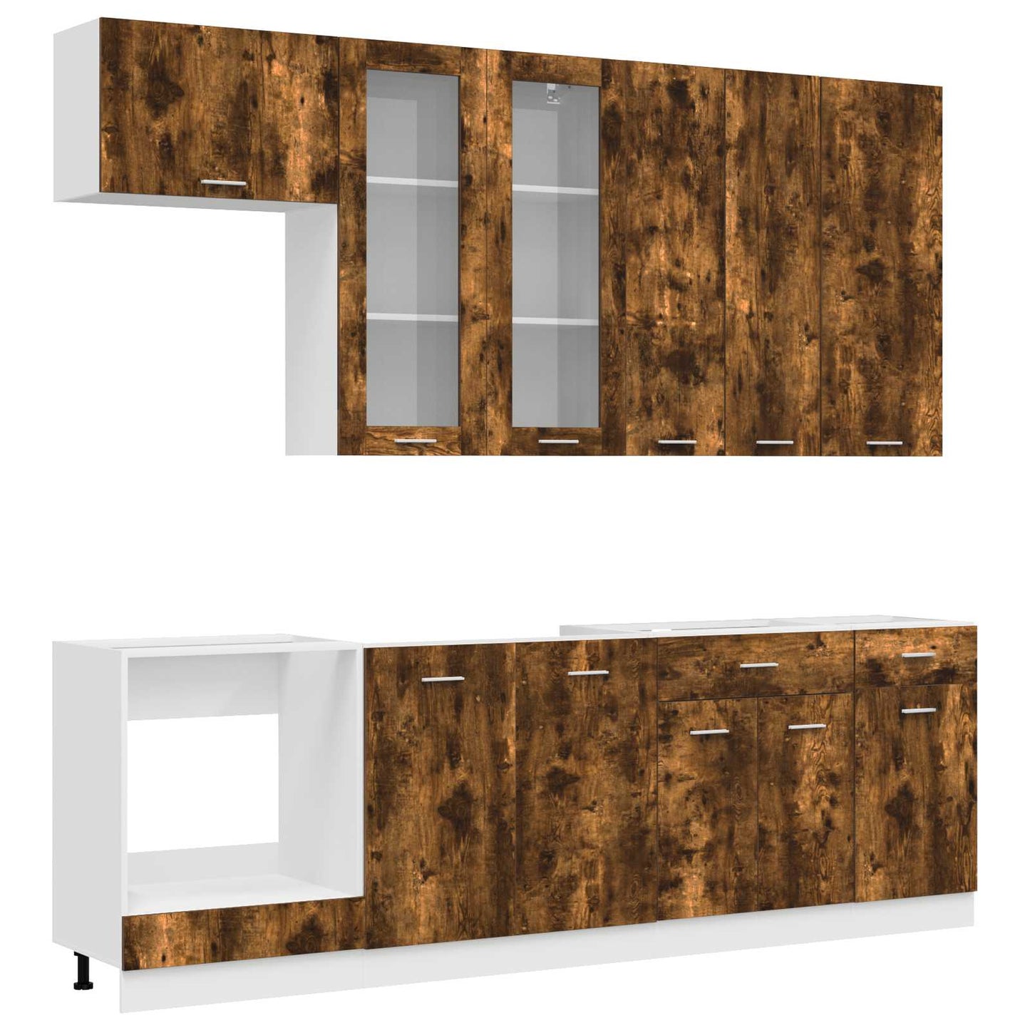 Kitchen Unit LYON 8 pcs Smoked Oak Engineered Wood