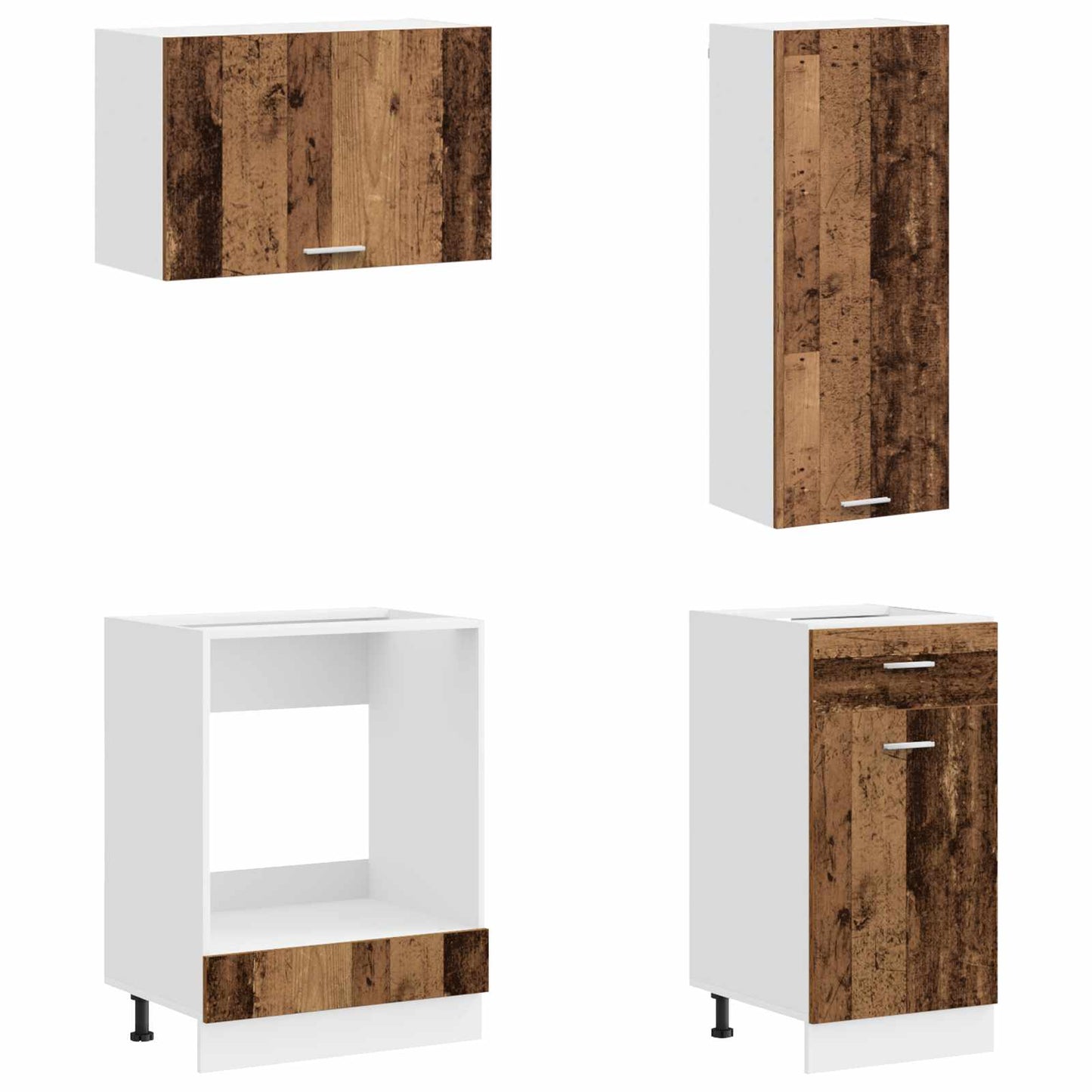Kitchen Unit LYON 8 pcs Old Wood Engineered Wood