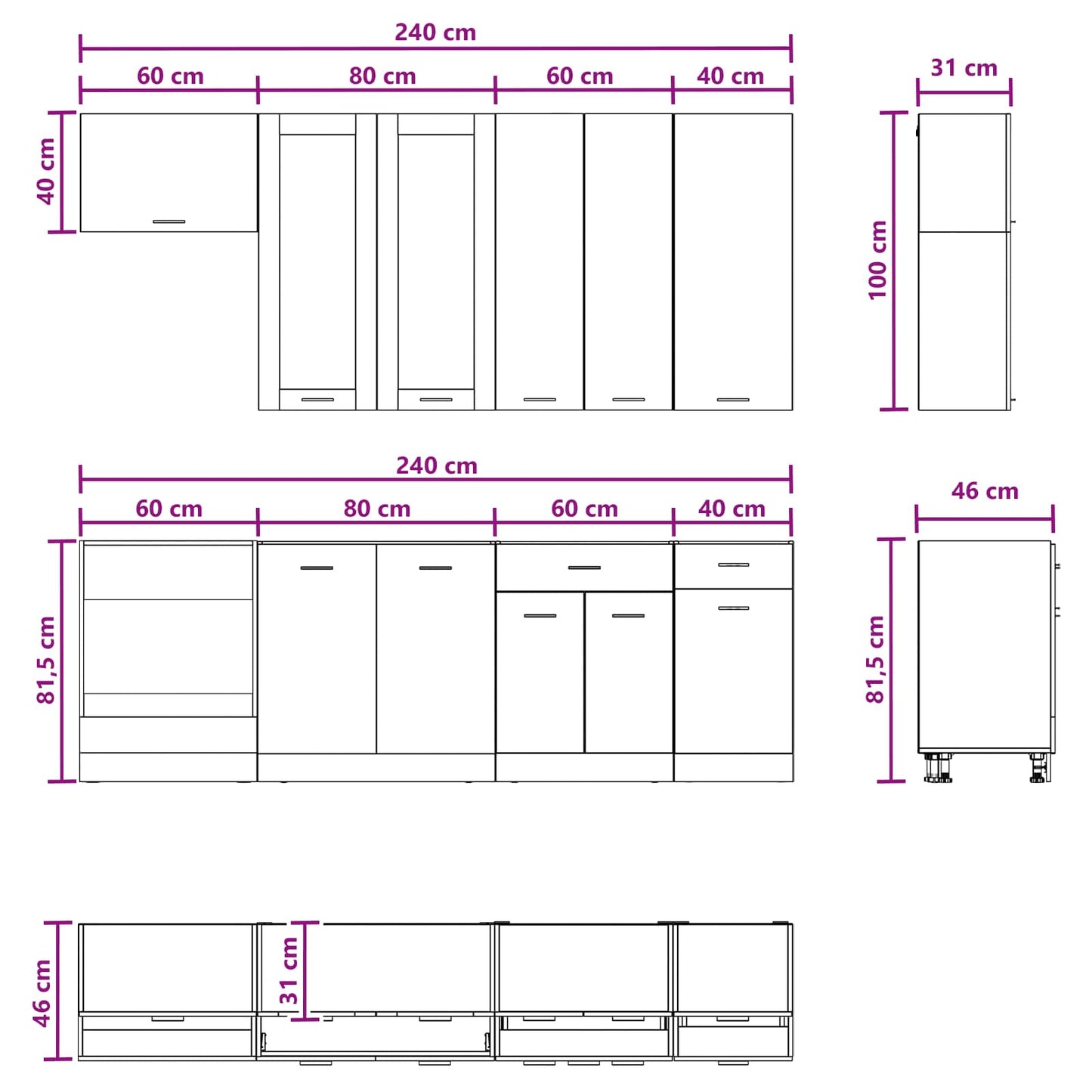 Kitchen Unit LYON 8 pcs Artisan Oak Engineered Wood