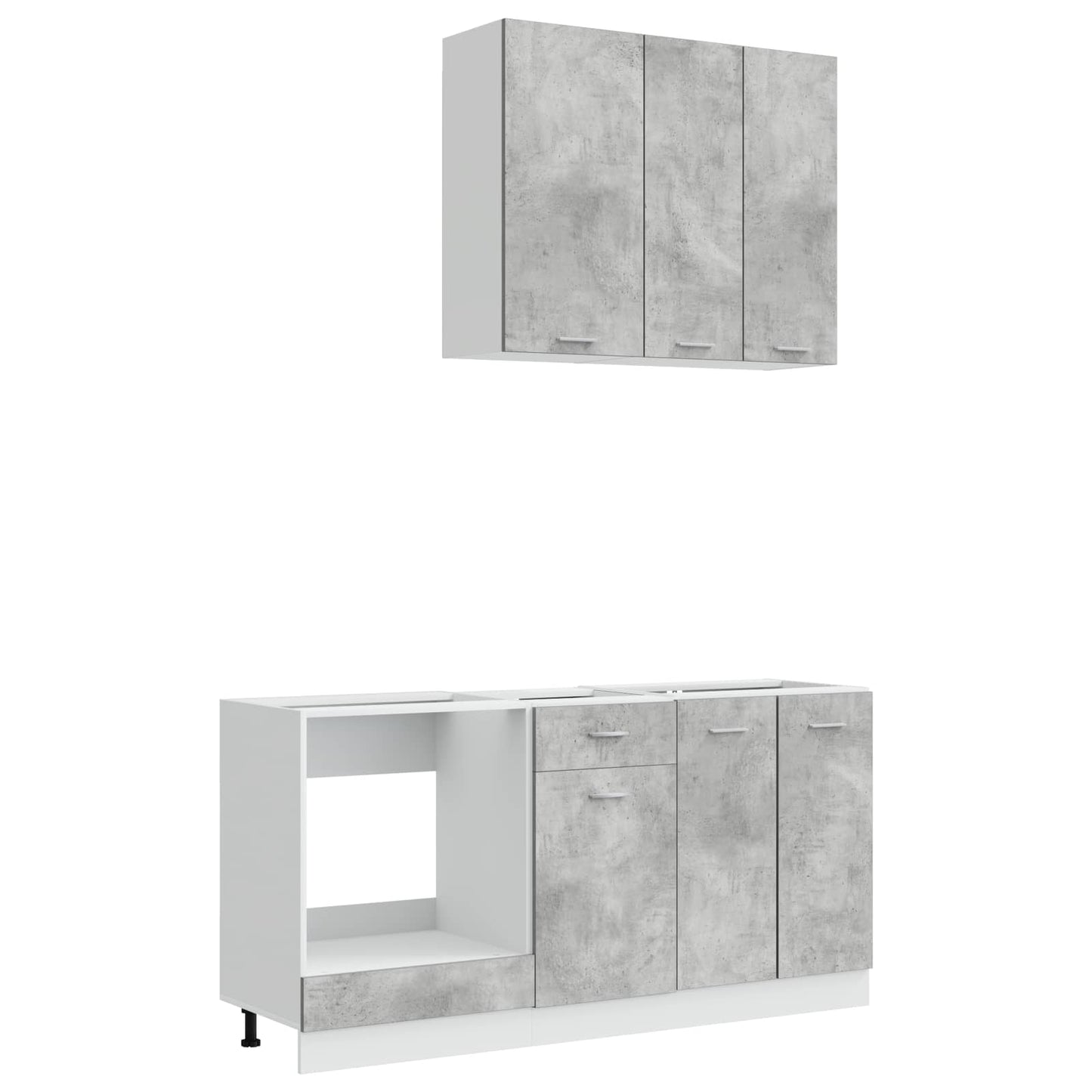 Kitchen Unit LYON 5 pcs Concrete Grey Engineered Wood