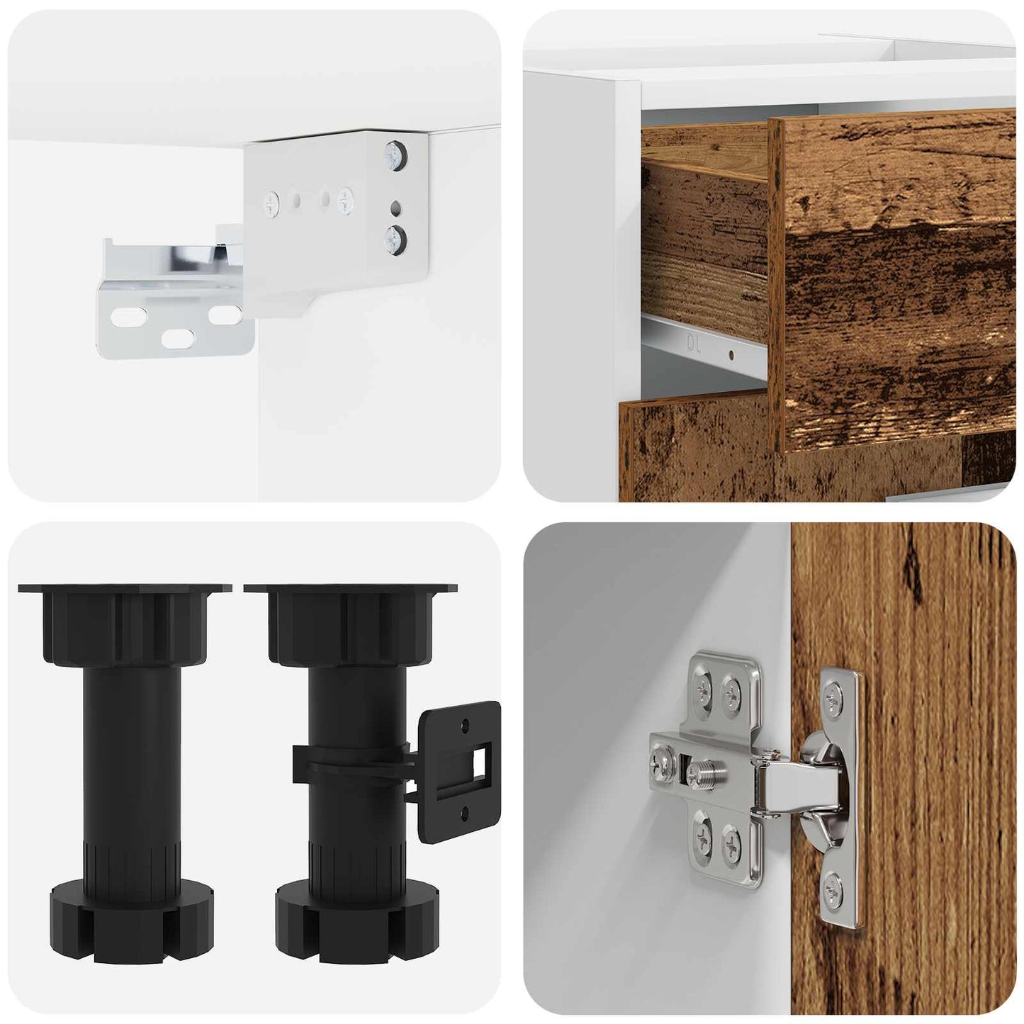 Kitchen Unit LYON 5 pcs Old Wood Engineered Wood