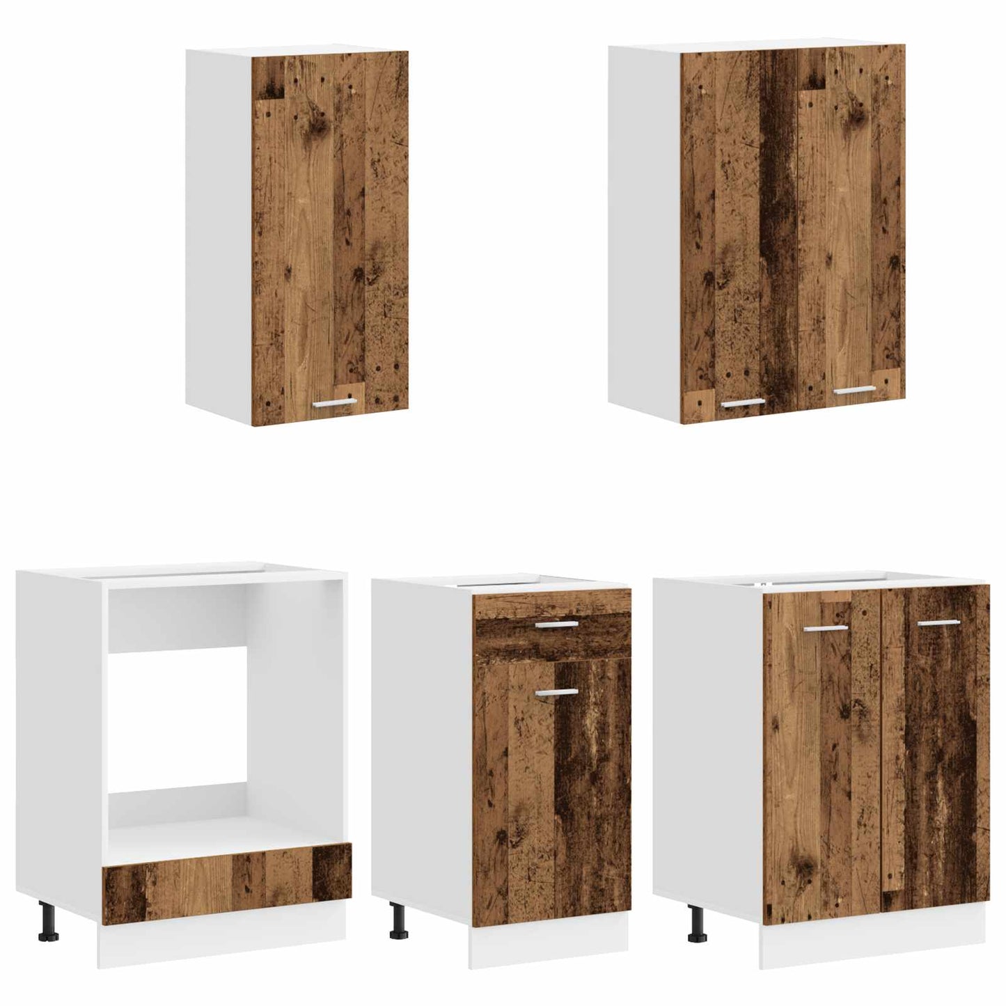 Kitchen Unit LYON 5 pcs Old Wood Engineered Wood