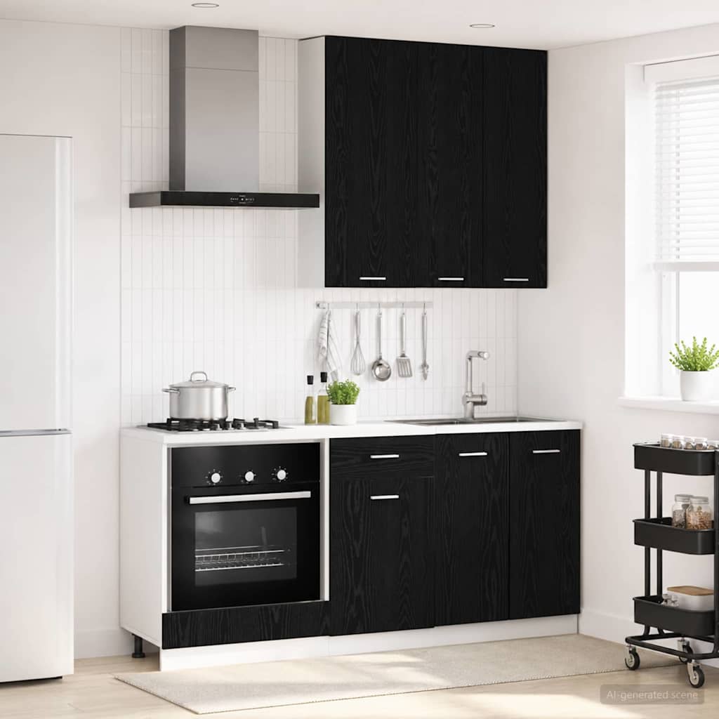 Kitchen Unit LYON 5 pcs Black Oak Engineered Wood