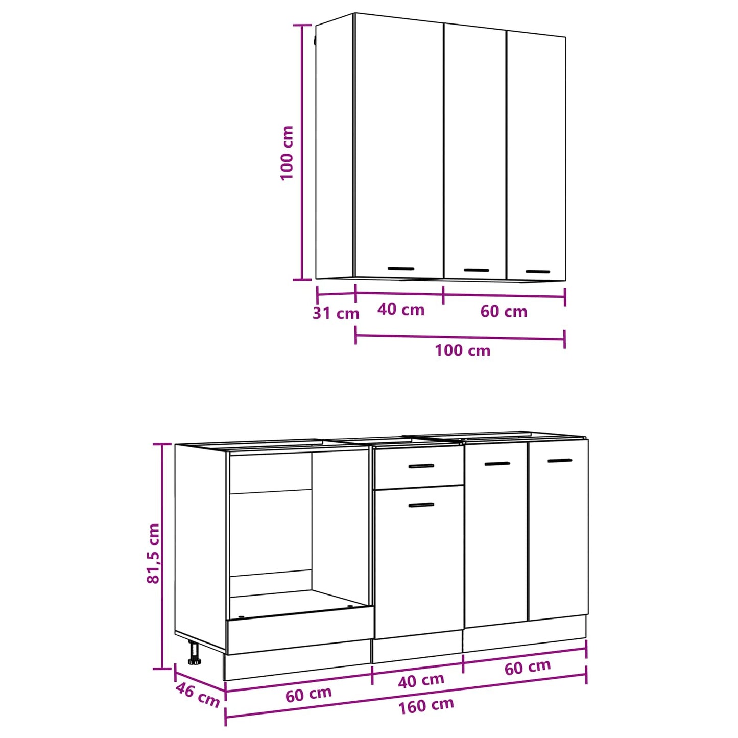Kitchen Unit LYON 5 pcs Sonoma Oak Engineered Wood