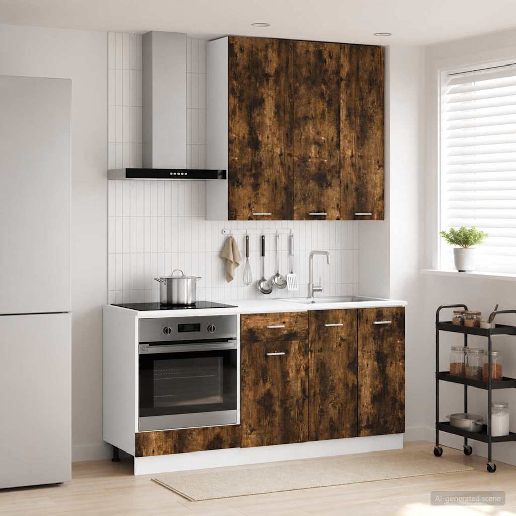 Kitchen Unit LYON 5 pcs Smoked Oak Engineered Wood
