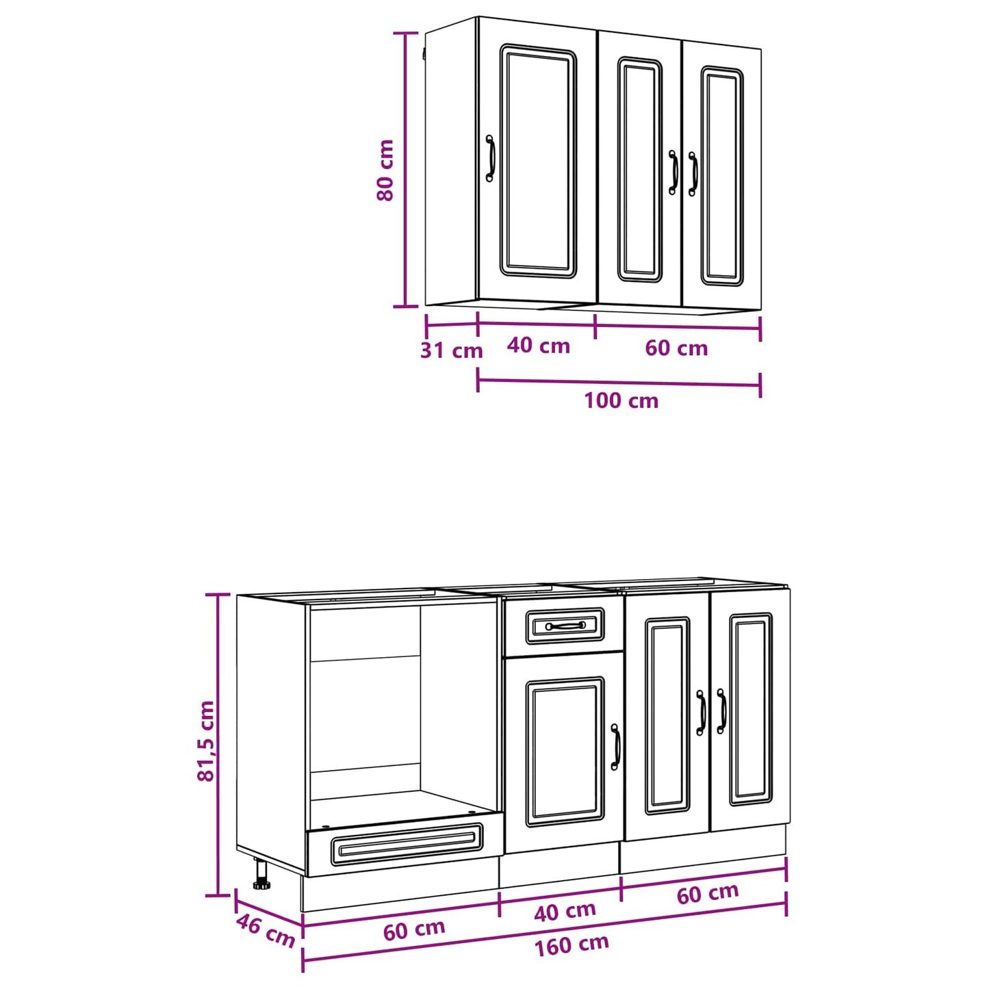 Kitchen Unit KALMAR 5 pcs Smoked Oak Engineered Wood