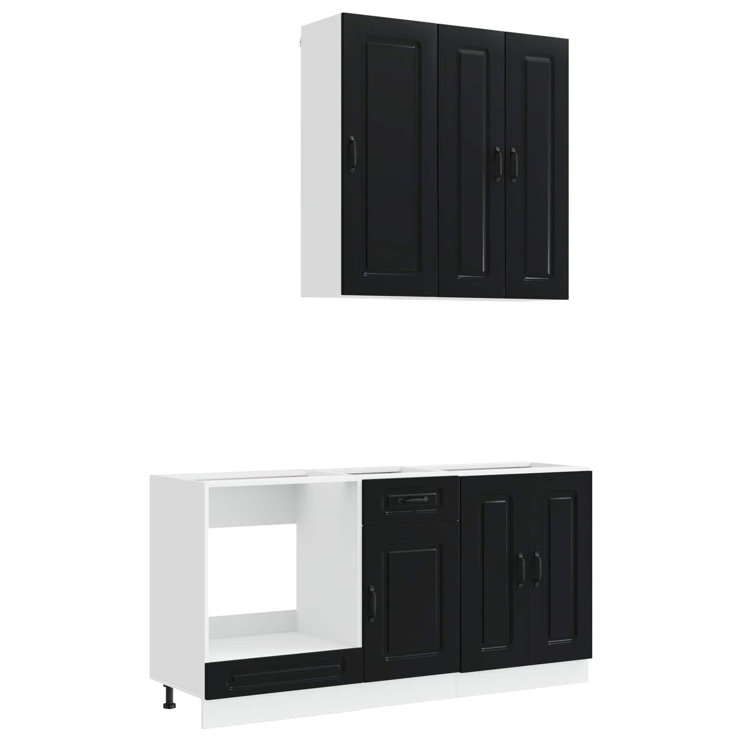 Kitchen Unit KALMAR 5 pcs Black Engineered Wood