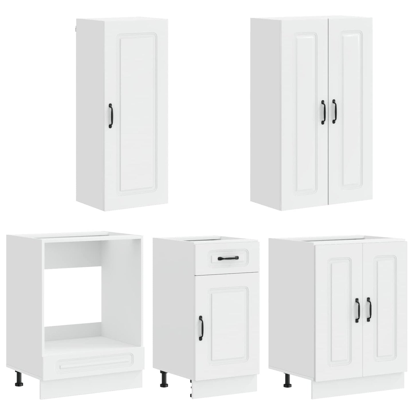 Kitchen Unit KALMAR 5 pcs High Gloss White Engineered Wood