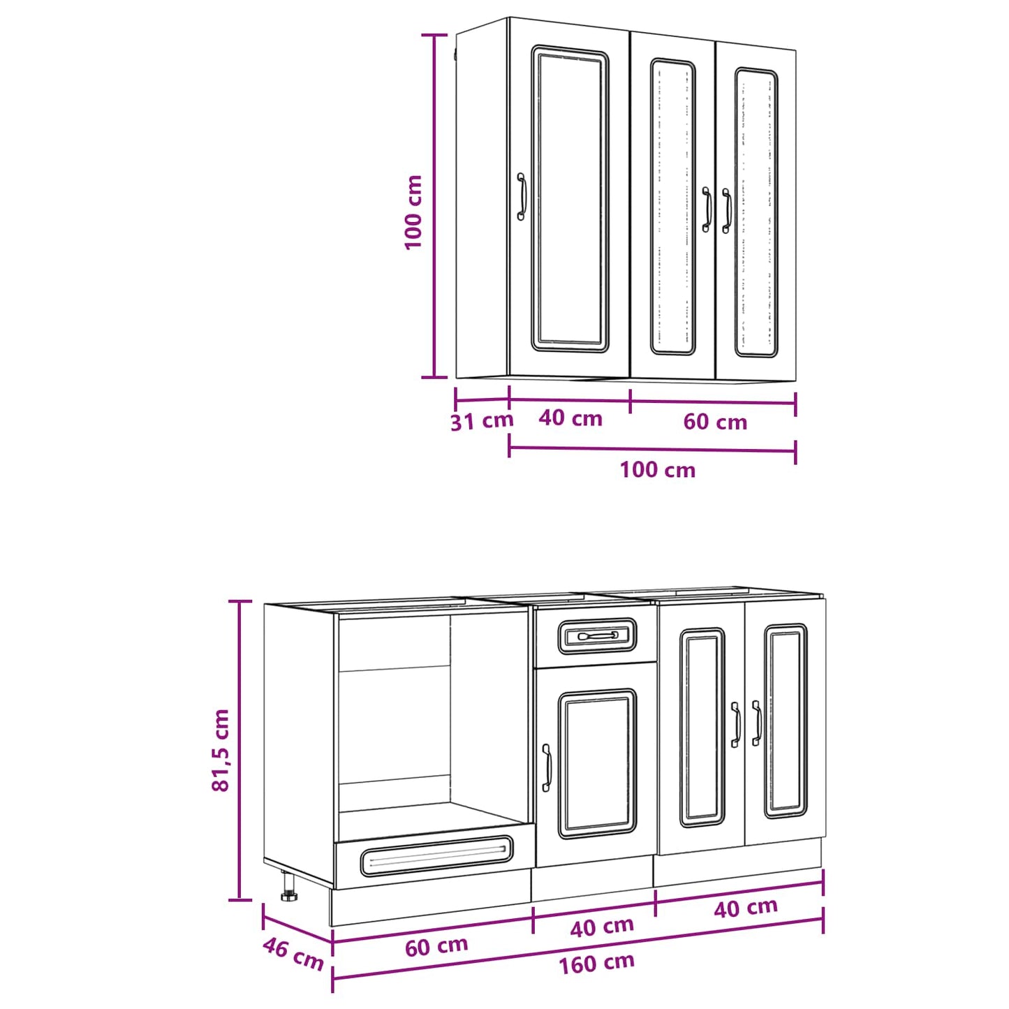 Kitchen Unit KALMAR 5 pcs Smoked Oak Engineered Wood
