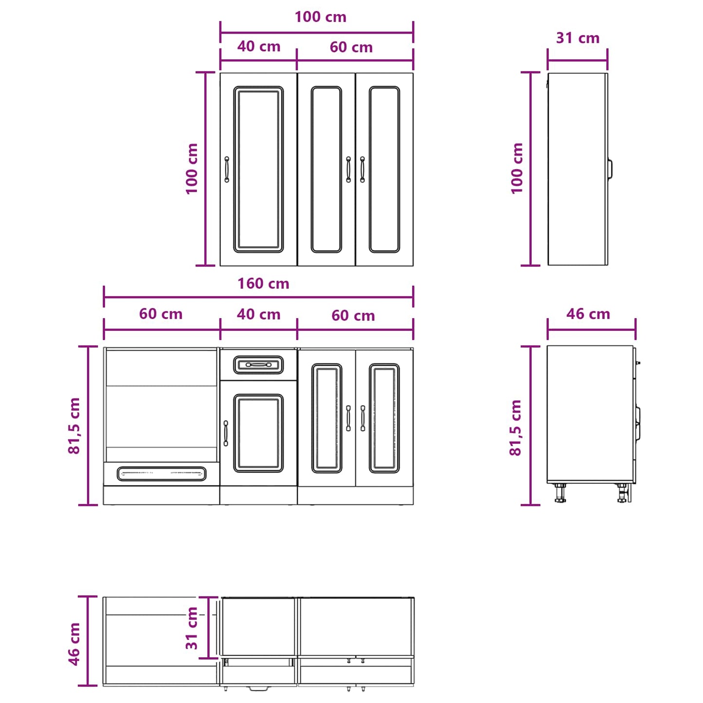 Kitchen Unit KALMAR 5 pcs Old Wood Engineered Wood