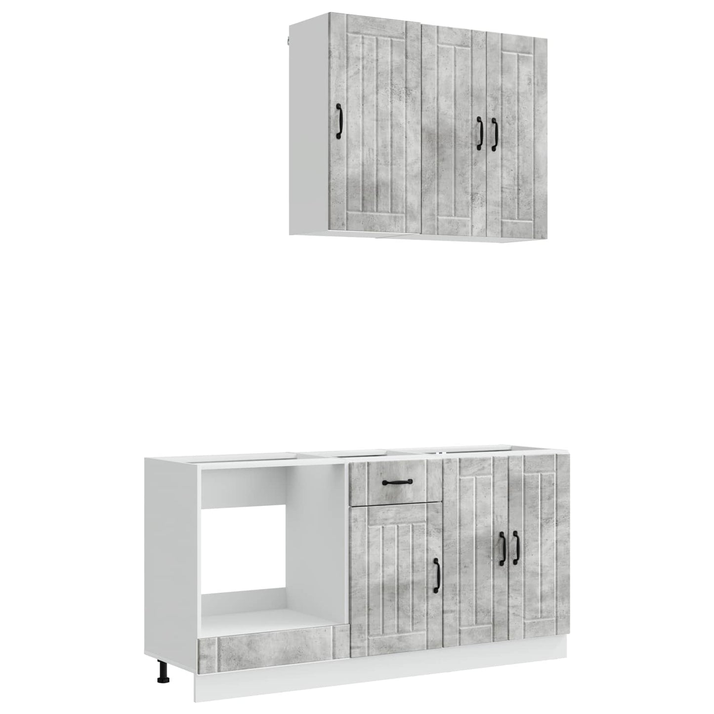 Kitchen Unit LUCCA 5 pcs Concrete Grey Engineered Wood