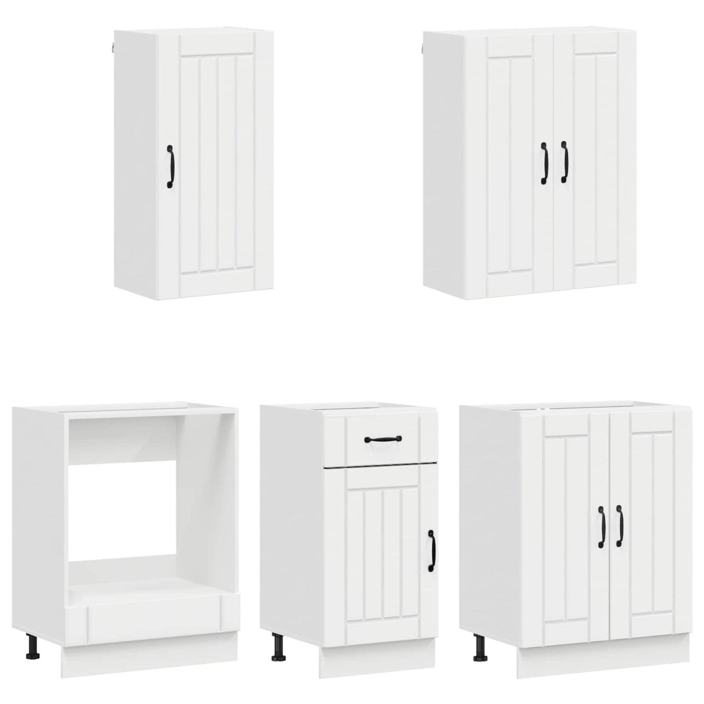 Kitchen Unit LUCCA 5 pcs High Gloss White Engineered Wood