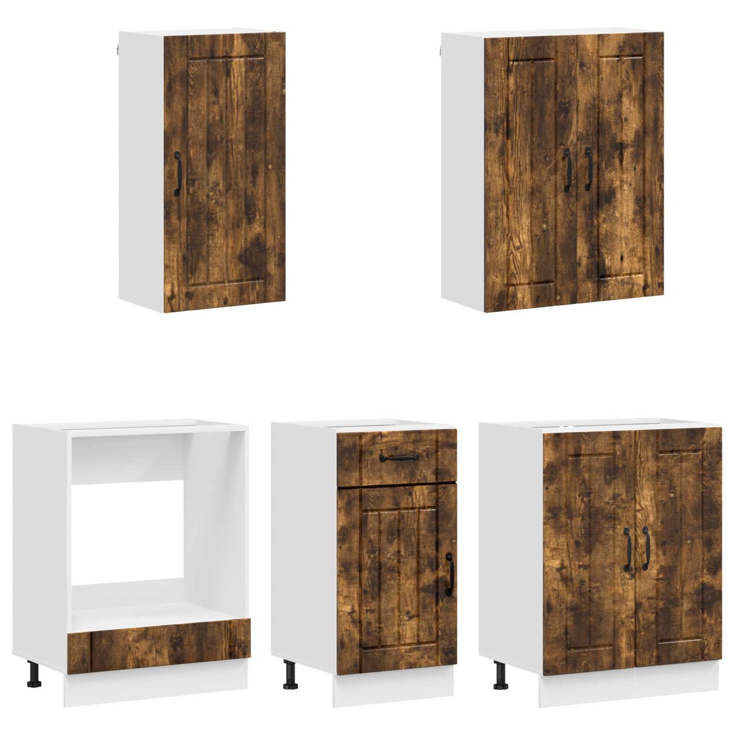 Kitchen Unit LUCCA 5 pcs Smoked Oak Engineered Wood