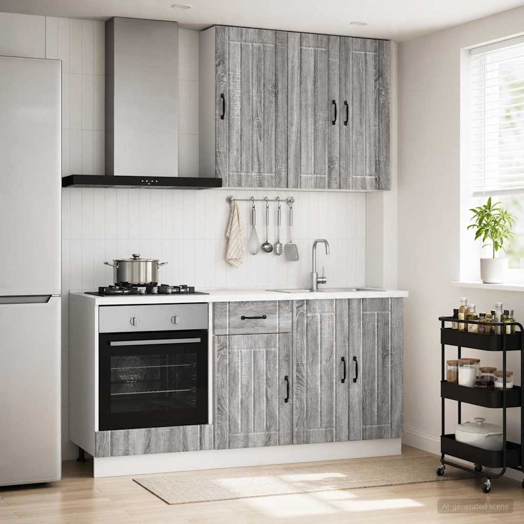 Kitchen Unit LUCCA 5 pcs Grey Sonoma Engineered Wood