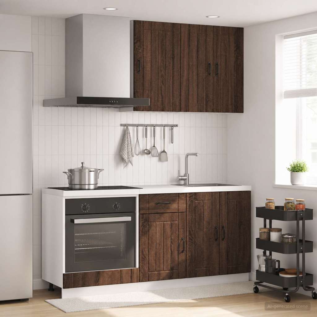 Kitchen Unit LUCCA 5 pcs Brown Oak Engineered Wood